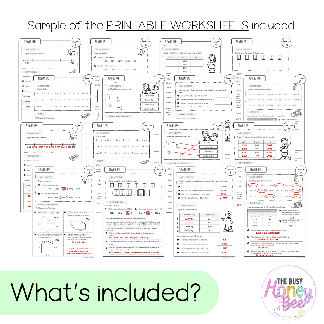 Stage 3 Year A NSW Maths Worksheets Unit 14 - Workbook | Worksheets