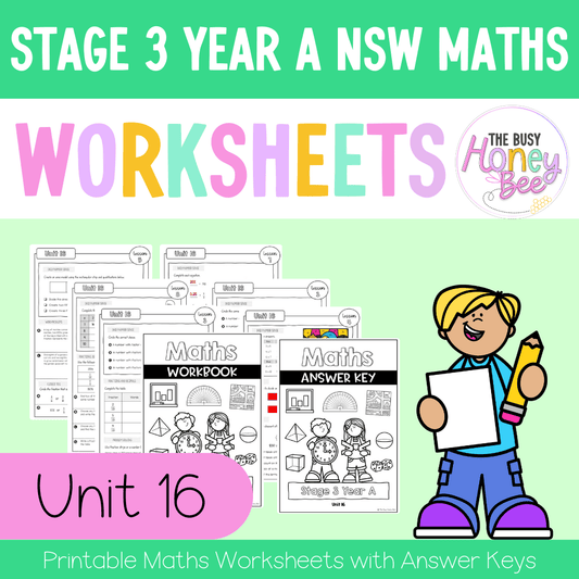 Stage 3 Year A NSW Maths Worksheets Unit 16 - Workbook | Worksheets
