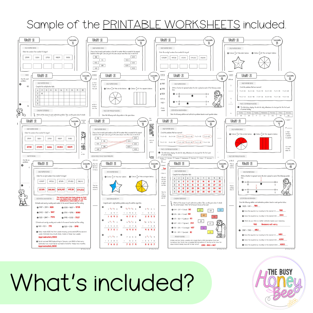 Stage 3 Year A NSW Maths Worksheets Unit 2 - Workbook | Worksheets