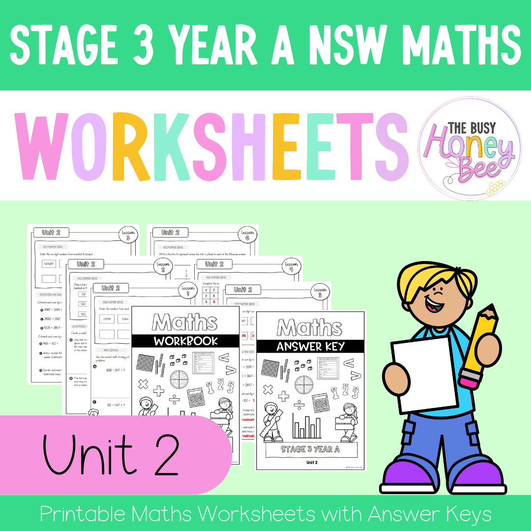 Stage 3 Year A NSW Maths Worksheets Unit 2 - Workbook | Worksheets