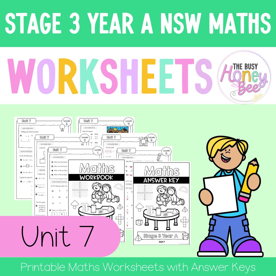 Stage 3 Year A NSW Maths Worksheets Unit 7 - Workbook | Worksheets
