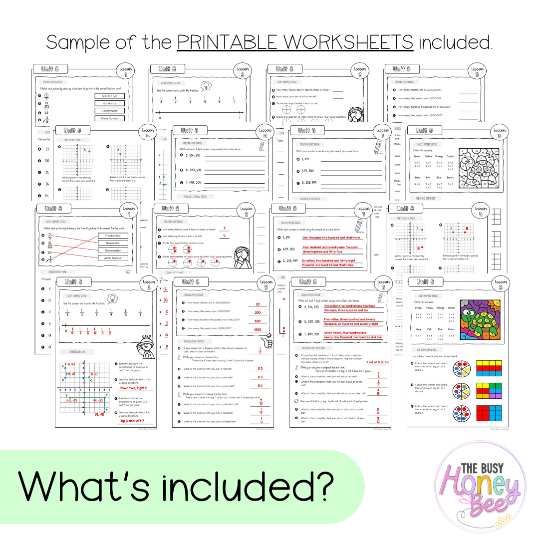 Stage 3 Year A NSW Maths Worksheets Unit 8 - Workbook | Worksheets