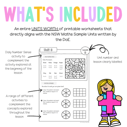 Stage 3 Year A NSW Maths Worksheets Unit 8 - Workbook | Worksheets