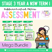 Stage 3 Year A Term 1 Differentiated Maths Assessment Bundle - Assessment