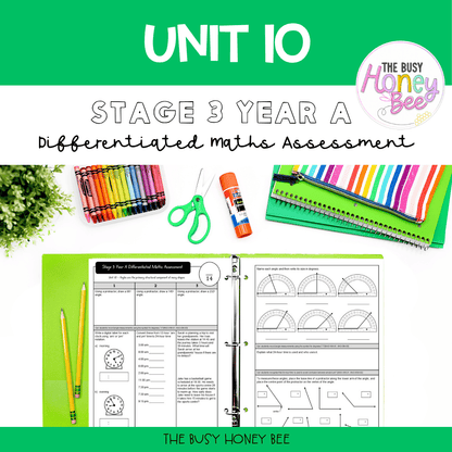 Stage 3 Year A Term 2 Differentiated Maths Assessment Bundle - Assessment