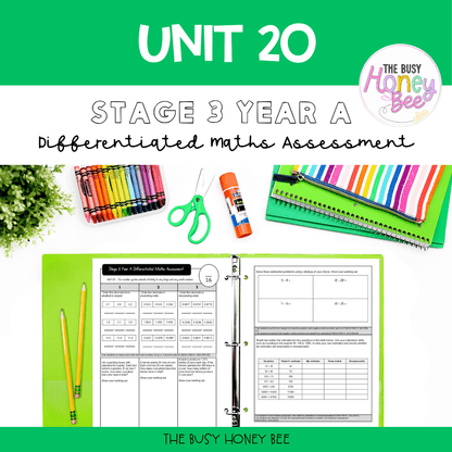 Stage 3 Year A Term 4 Differentiated Maths Assessment Bundle - Assessment