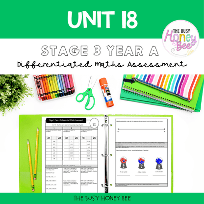 Stage 3 Year A Term 4 Differentiated Maths Assessment Bundle - Assessment