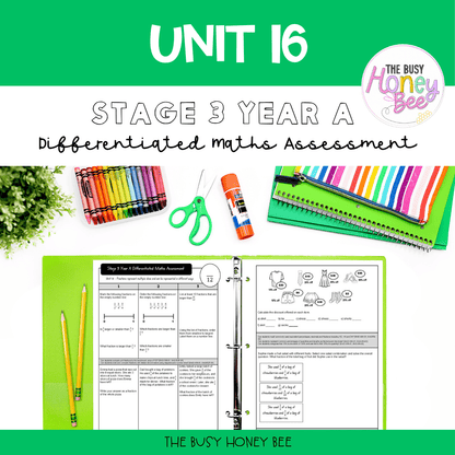 Stage 3 Year A Term 4 Differentiated Maths Assessment Bundle - Assessment