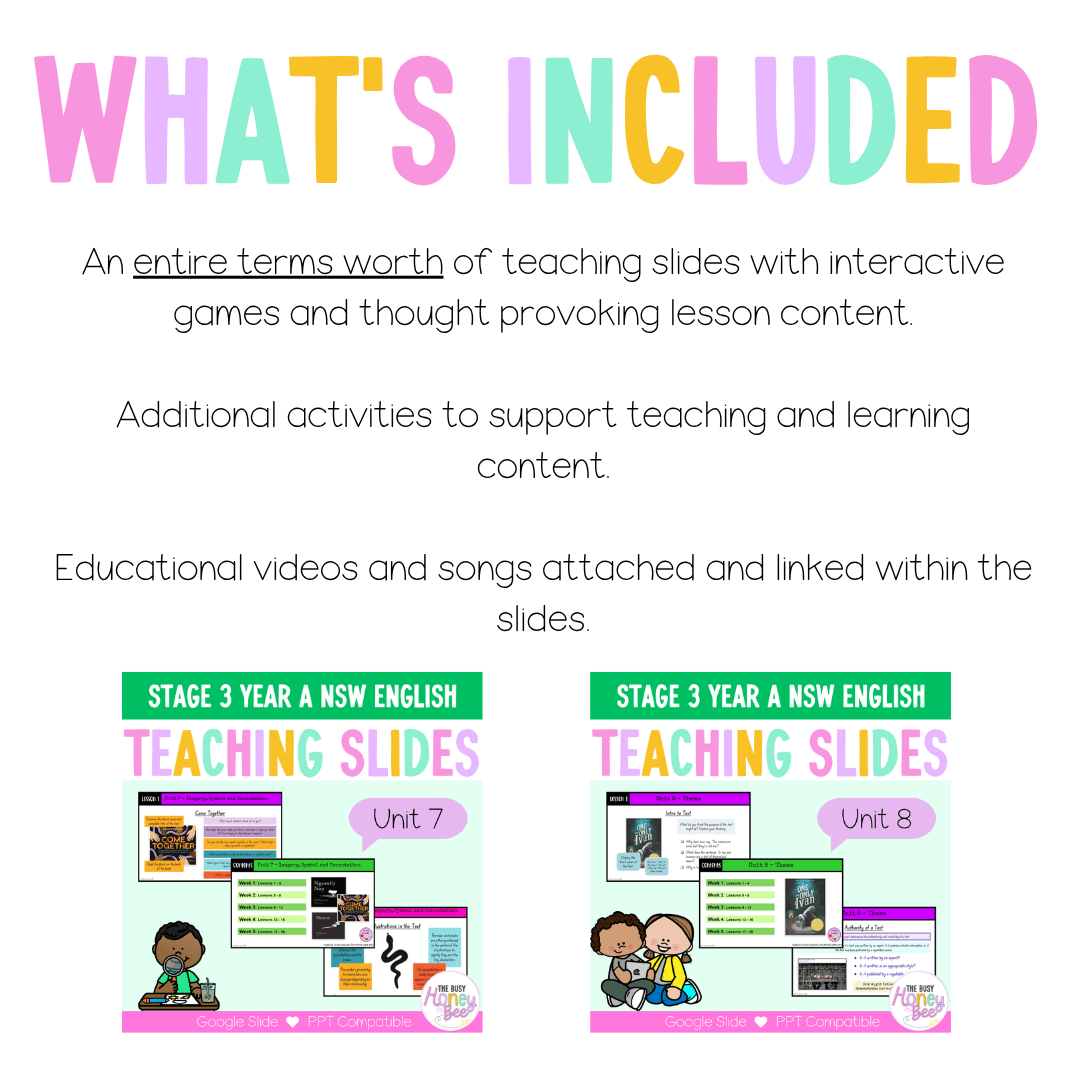 Stage 3 Year A Term 4 English Teaching Slides Mega Bundle - Teaching Slides