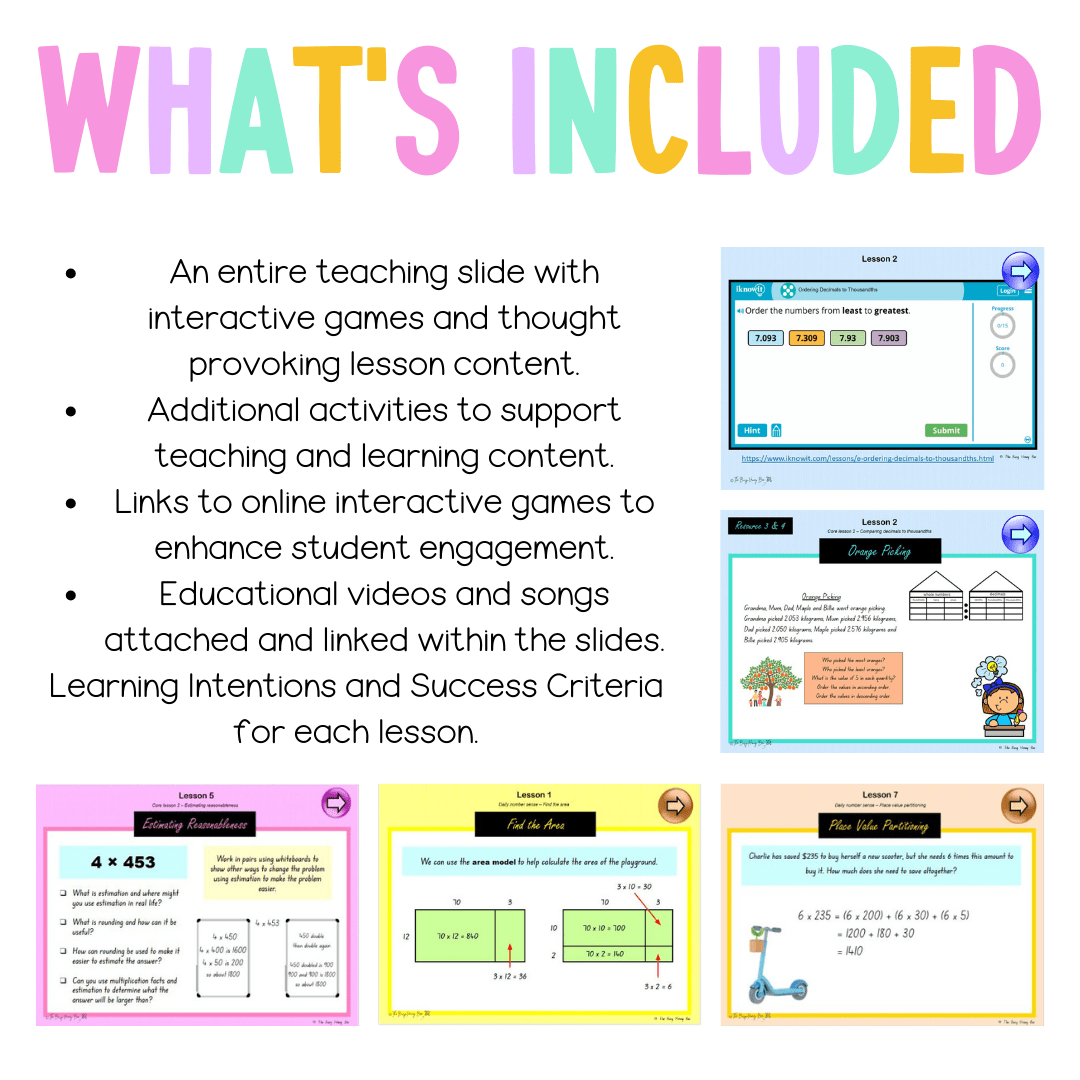 Stage 3 Year A Unit 11 NSW Maths Teaching Slides - Zip Folder: Smart Notebook, PowerPoint, Google Slide Compatible