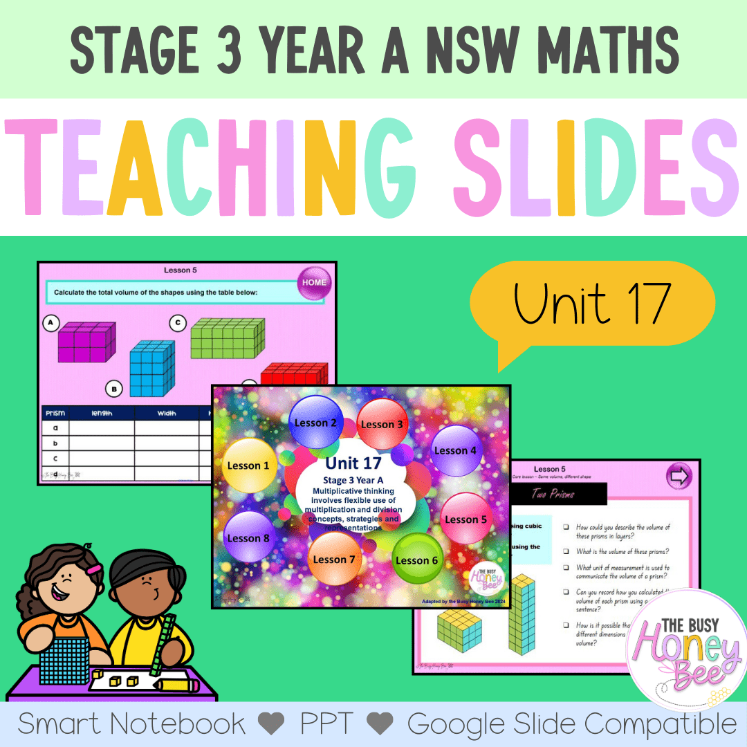 Stage 3 Year A Unit 17 NSW Maths Teaching Slides - Zip Folder: Smart Notebook, PowerPoint, Google Slide Compatible
