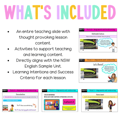 Stage 3 Year A Unit 3 NSW Argument and Authority English Teaching Slides - Teaching Slides