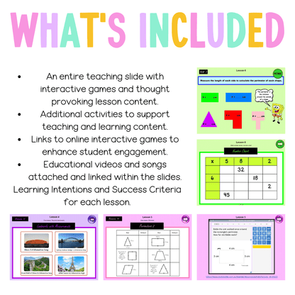 Stage 3 Year A Unit 3 NSW Maths Teaching Slides - Zip Folder: Smart Notebook, PowerPoint, Google Slide Compatible