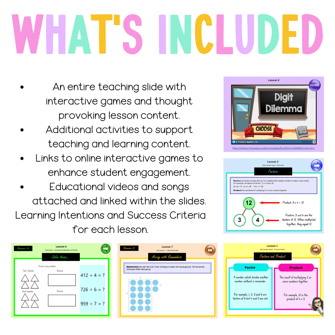 Stage 3 Year A Unit 7 NSW Maths Teaching Slides - Zip Folder: Smart Notebook, PowerPoint, Google Slide Compatible