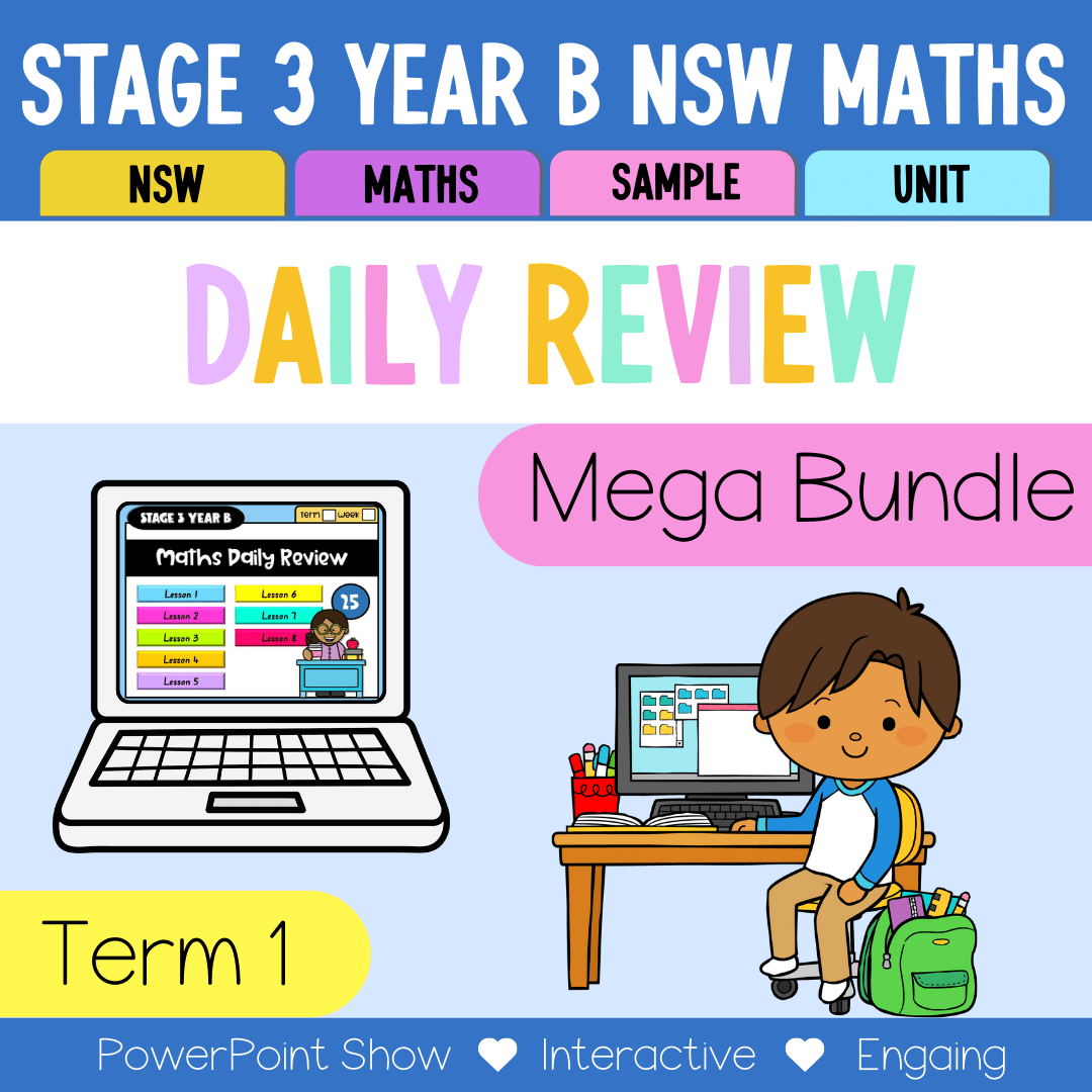Stage 3 Year B Australian | NSW Math Daily Review | Warm-Up Term 1 Mega Bundle -