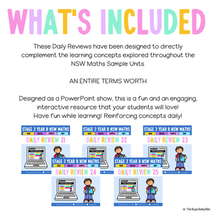 Stage 3 Year B Australian | NSW Math Daily Review | Warm-Up Term 1 Mega Bundle -