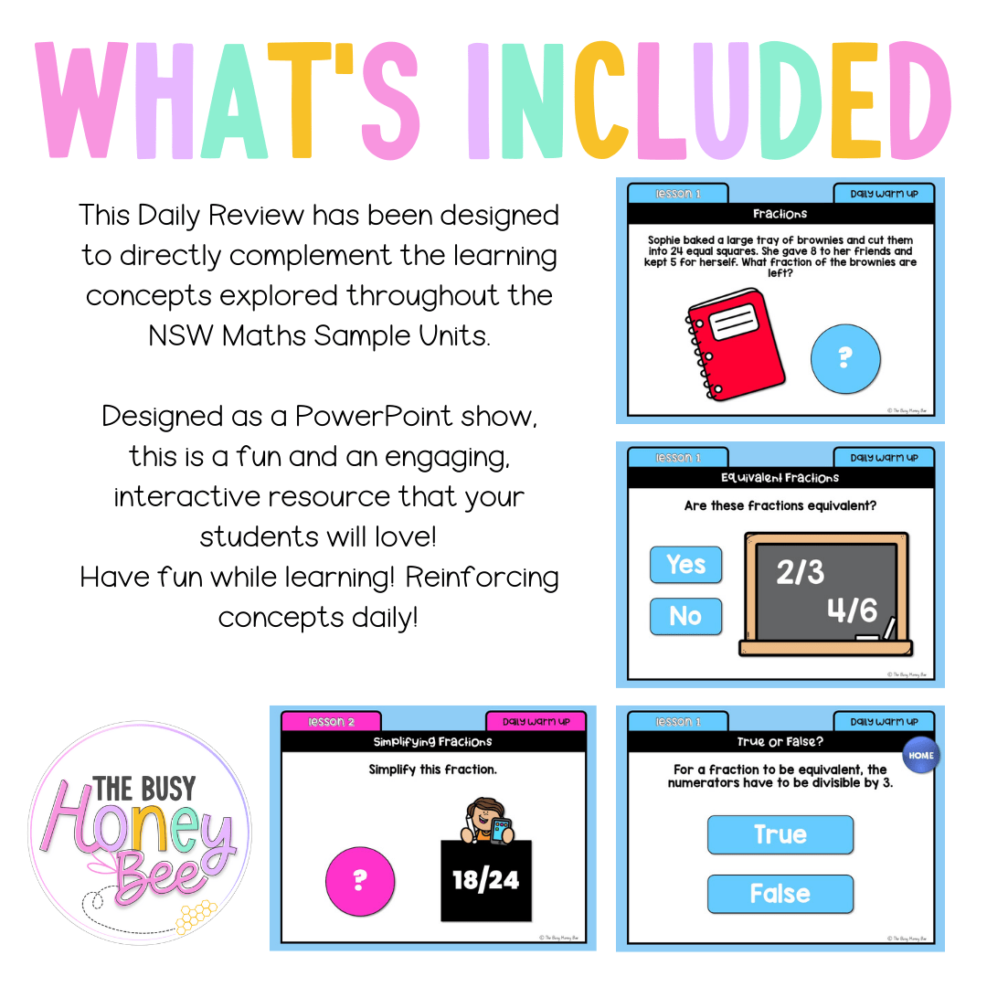 Stage 3 Year B Australian | NSW Math Daily Review | Warm-Up Unit 24 -