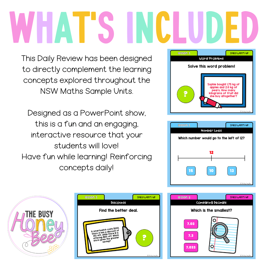 Stage 3 Year B Australian | NSW Math Daily Review | Warm-Up Unit 40 - Warm Up | Revision