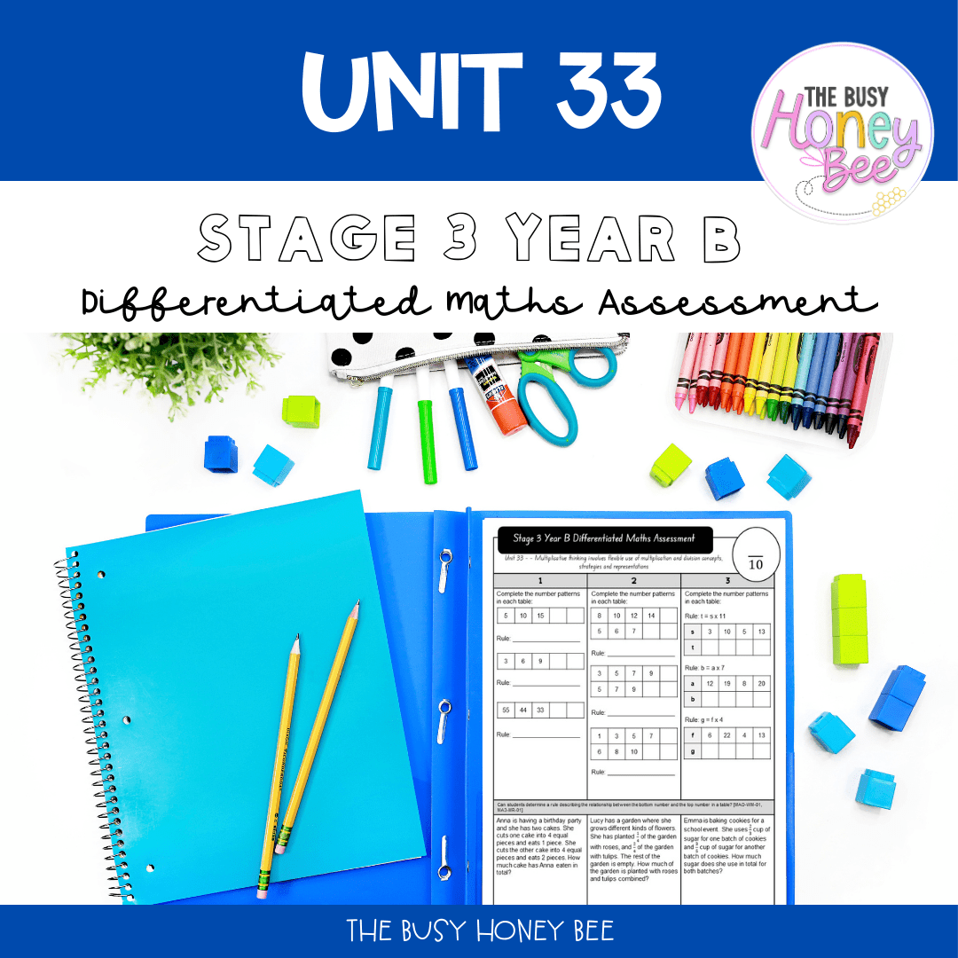 Stage 3 Year B Differentiated Maths Assessment Unit 33 - Assessment