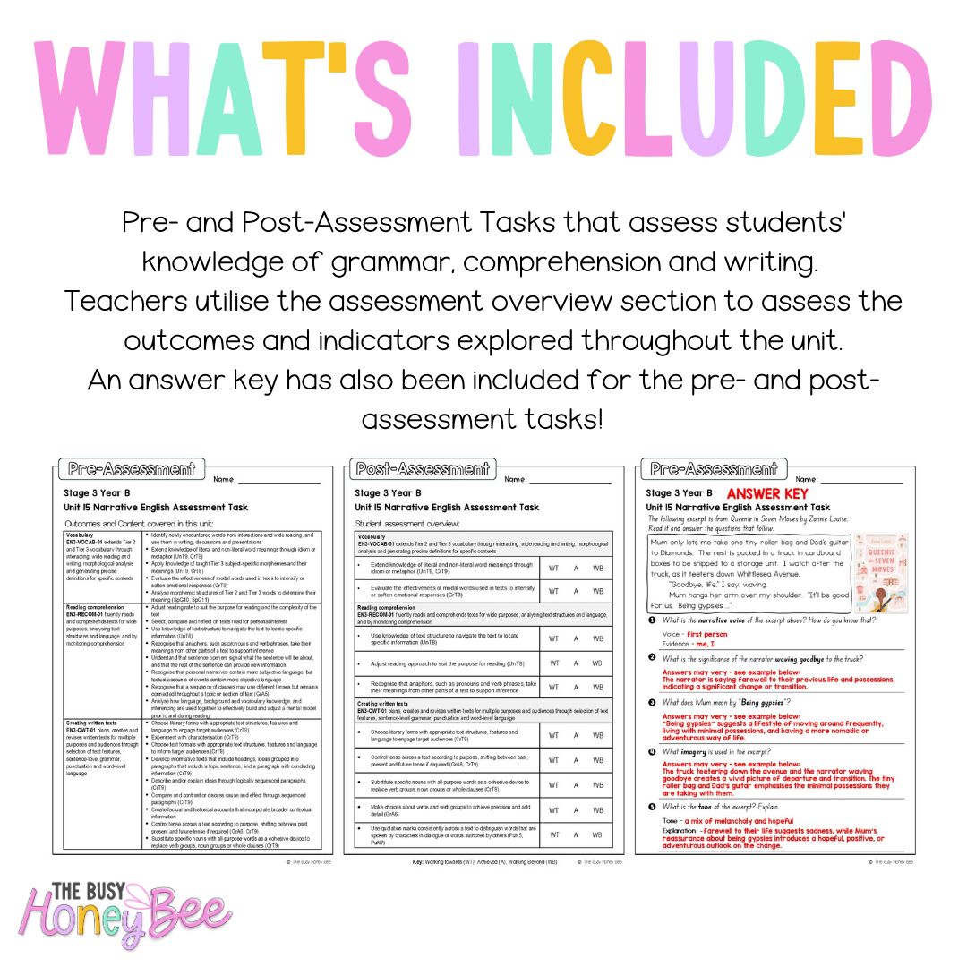 Stage 3 Year B English Pre- and Post-Assessment Unit 15 Narrative -