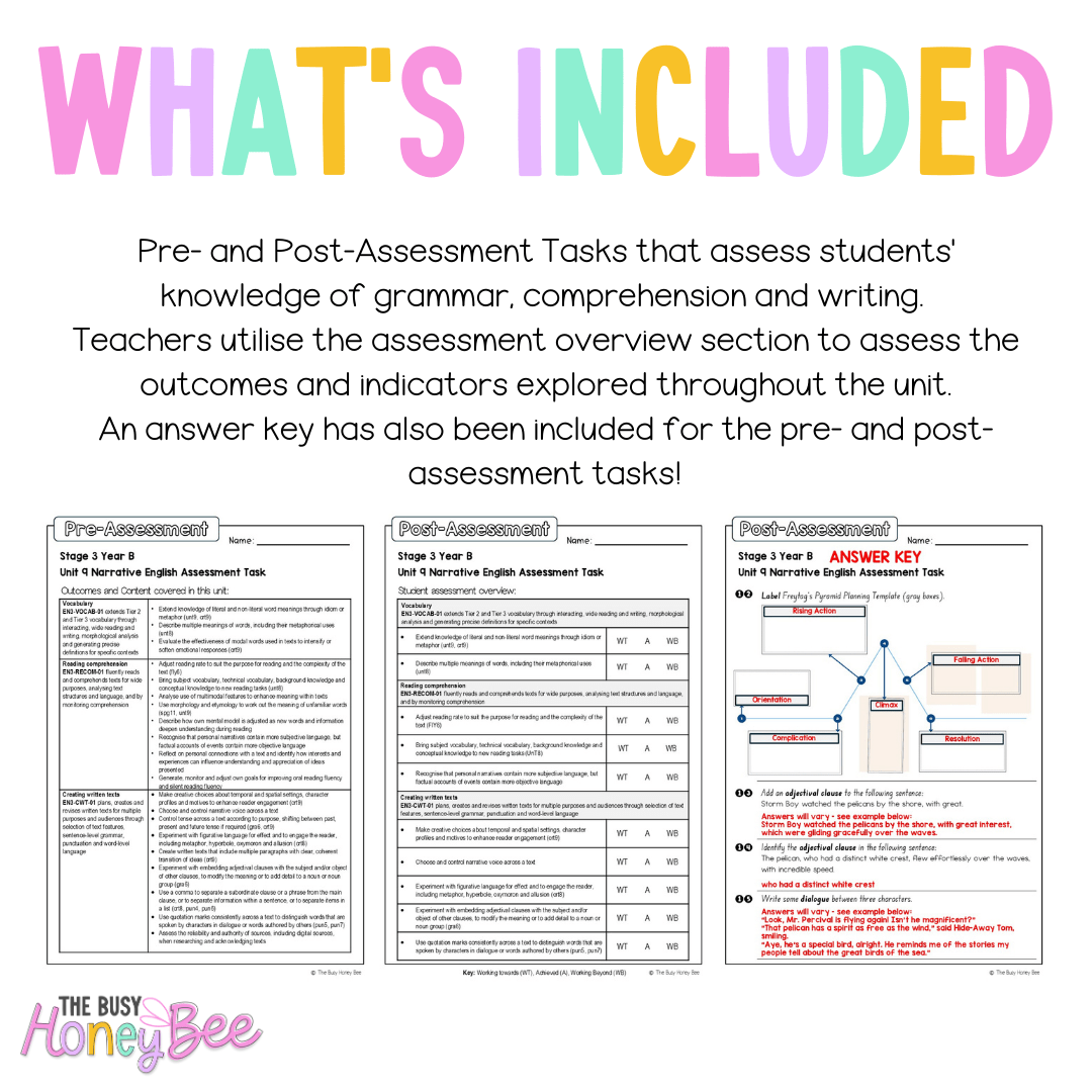 Stage 3 Year B English Pre- and Post-Assessment Unit 9 Narrative -