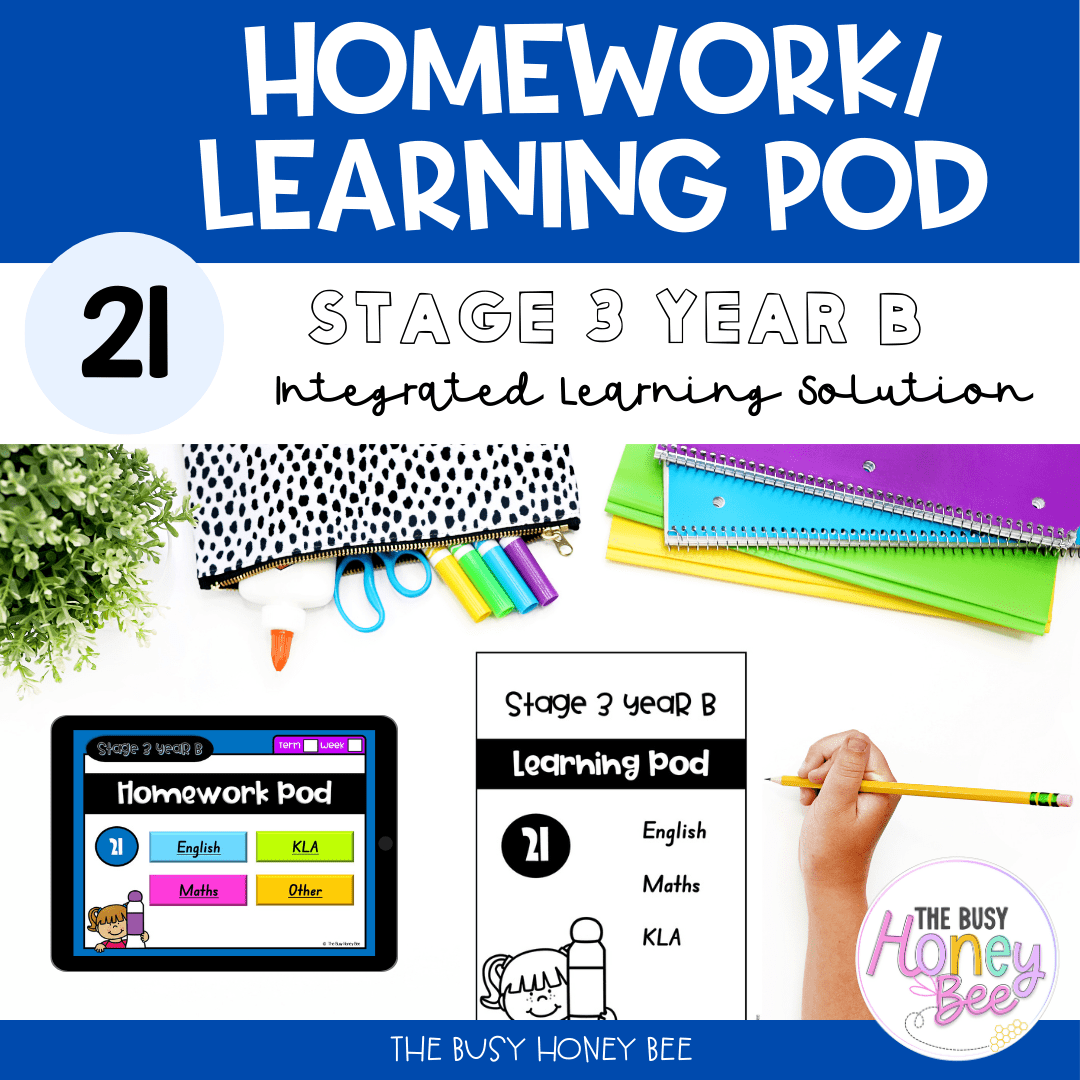 Stage 3 Year B Homework/Learning Pod 21 - Homework | Casual Teaching