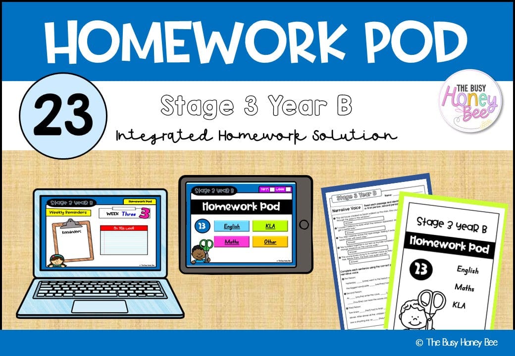 Stage 3 Year B Homework/Learning Pod 23 - Homework | Casual Teaching