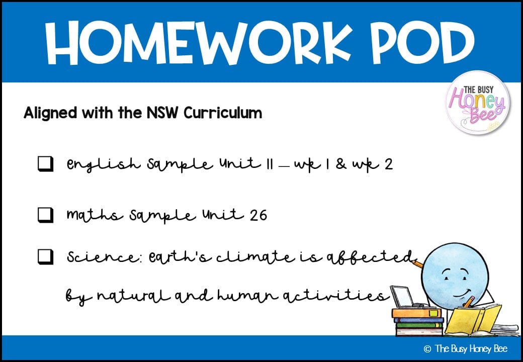 Stage 3 Year B Homework/Learning Pod 26 - Homework | Casual Teaching