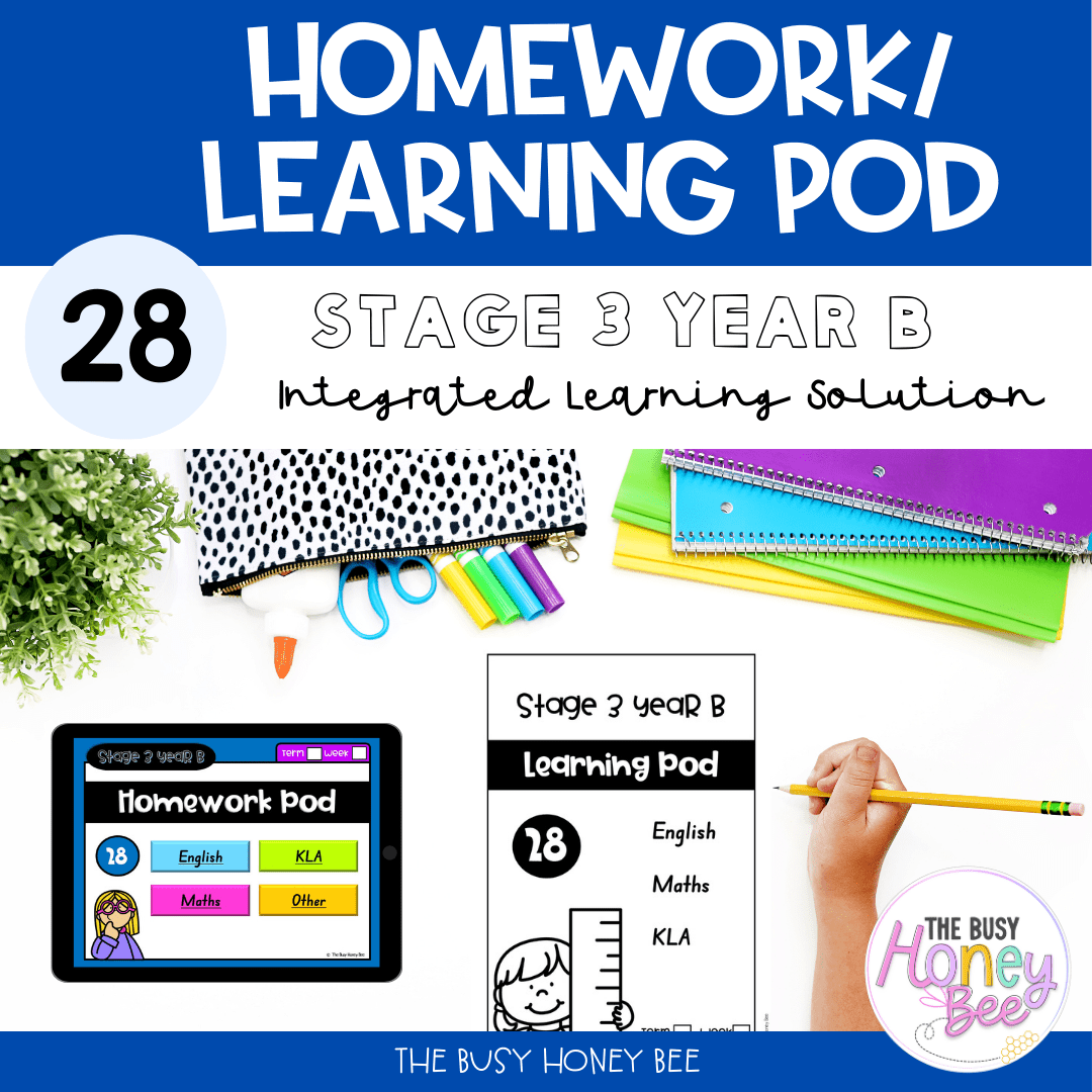 Stage 3 Year B Homework/Learning Pod 28 - Homework | Casual Teaching