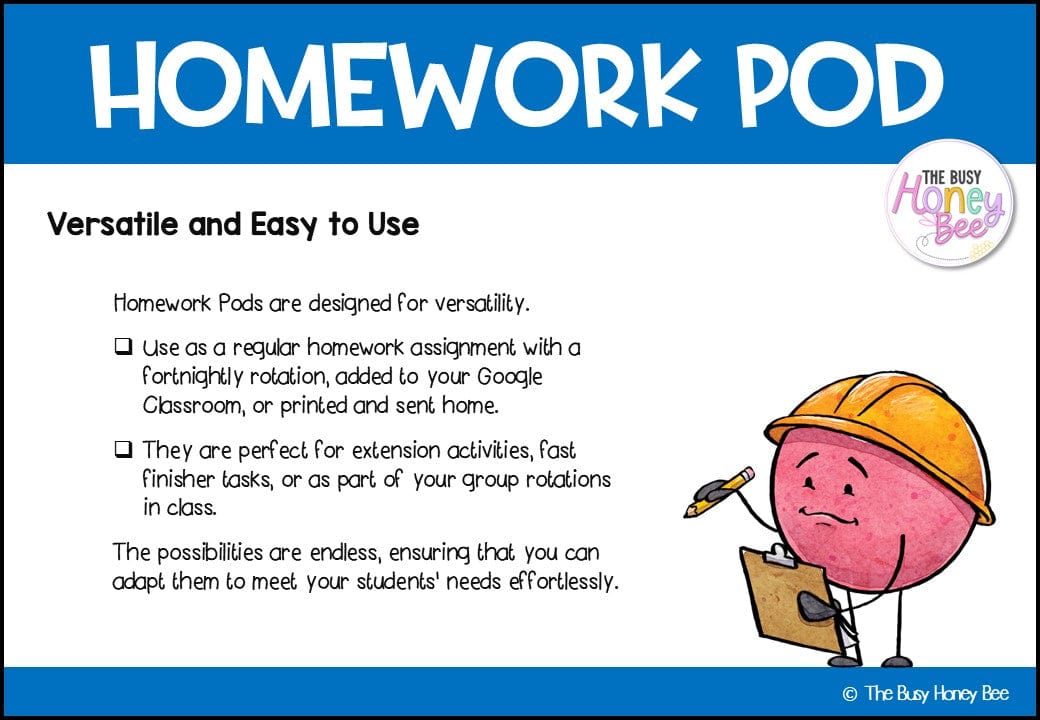 Stage 3 Year B Homework/Learning Pod 29 - Homework | Casual Teaching