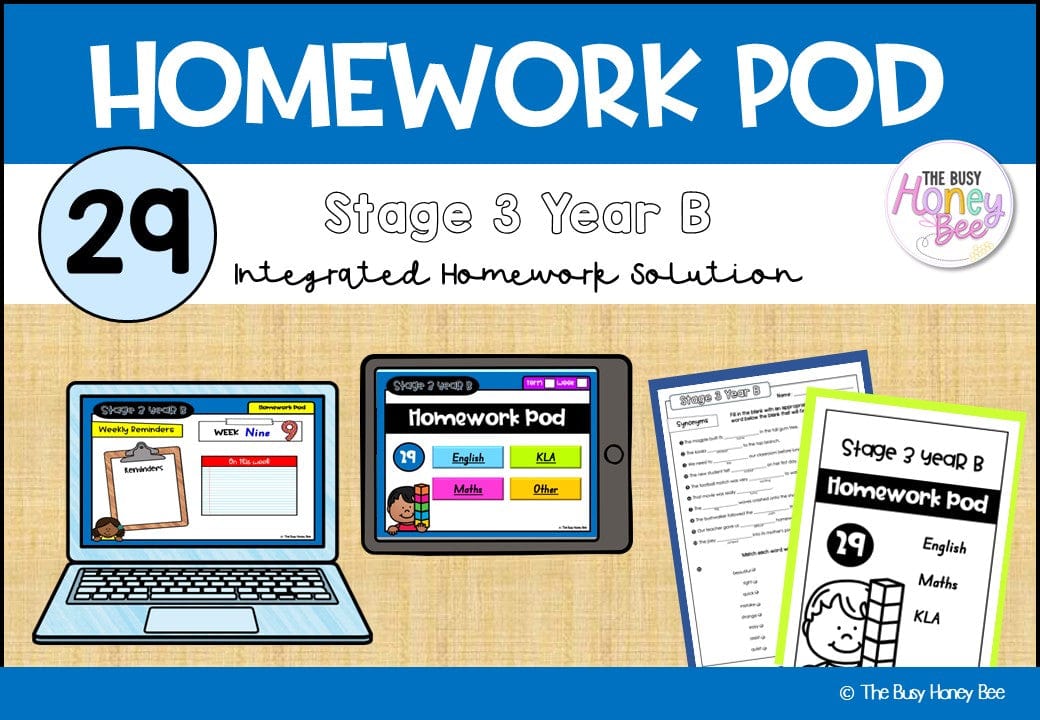 Stage 3 Year B Homework/Learning Pod 29 - Homework | Casual Teaching