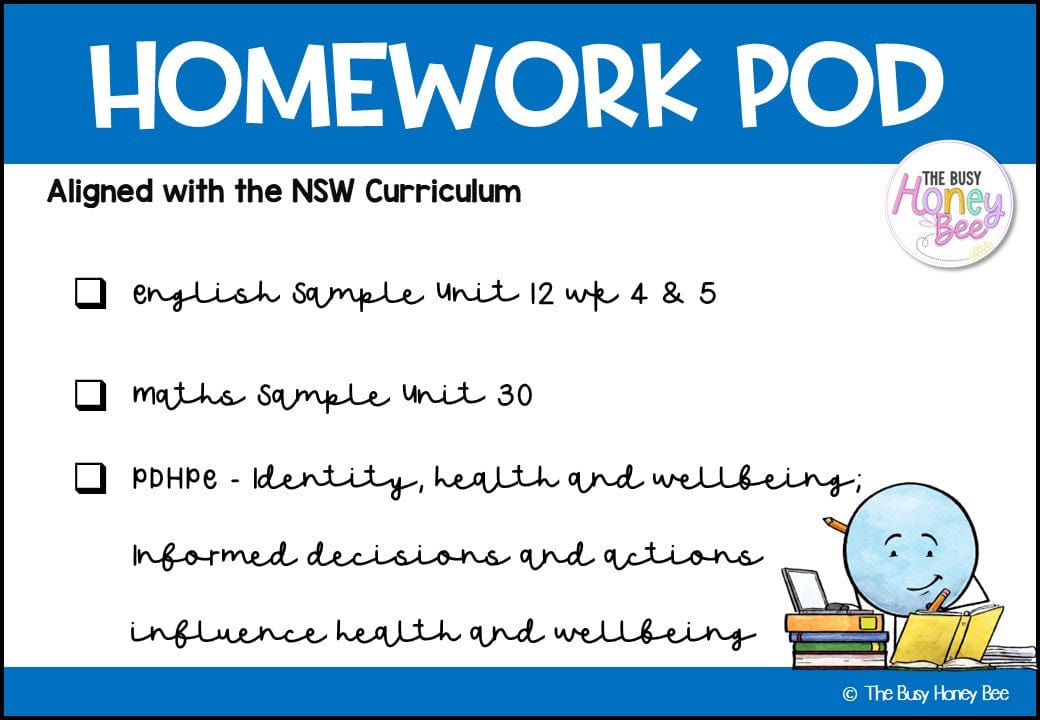Stage 3 Year B Homework/Learning Pod 30 - Homework | Casual Teaching