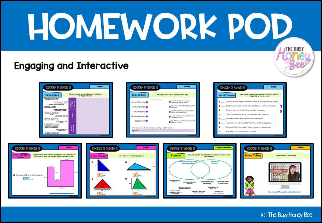 Stage 3 Year B Homework/Learning Pod 32 - Homework | Casual Teaching