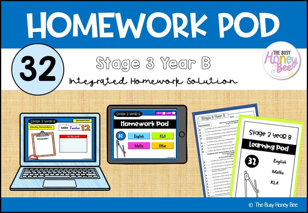 Stage 3 Year B Homework/Learning Pod 32 - Homework | Casual Teaching