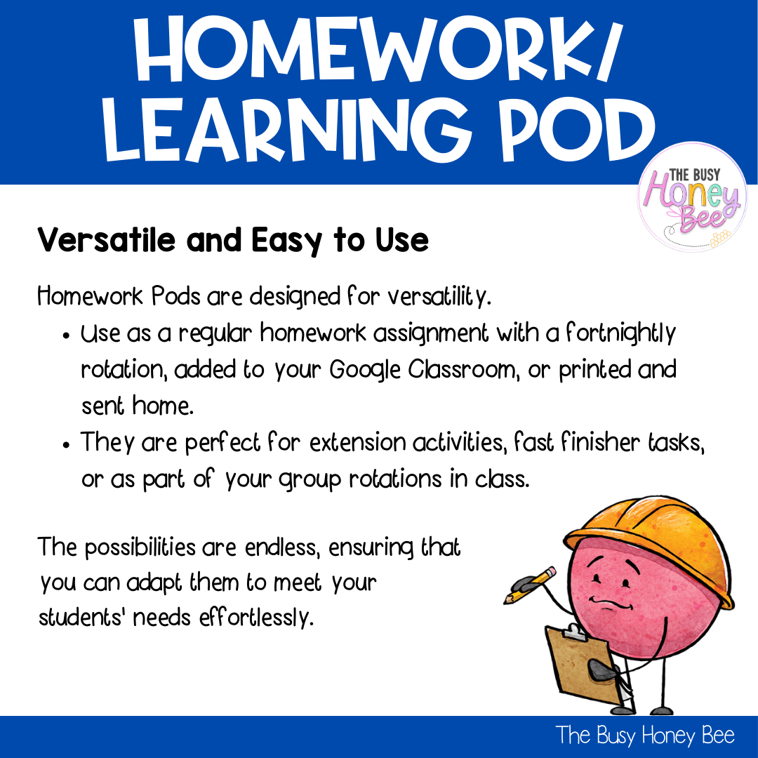 Stage 3 Year B Homework/Learning Pod 37 - Homework | Casual Teaching