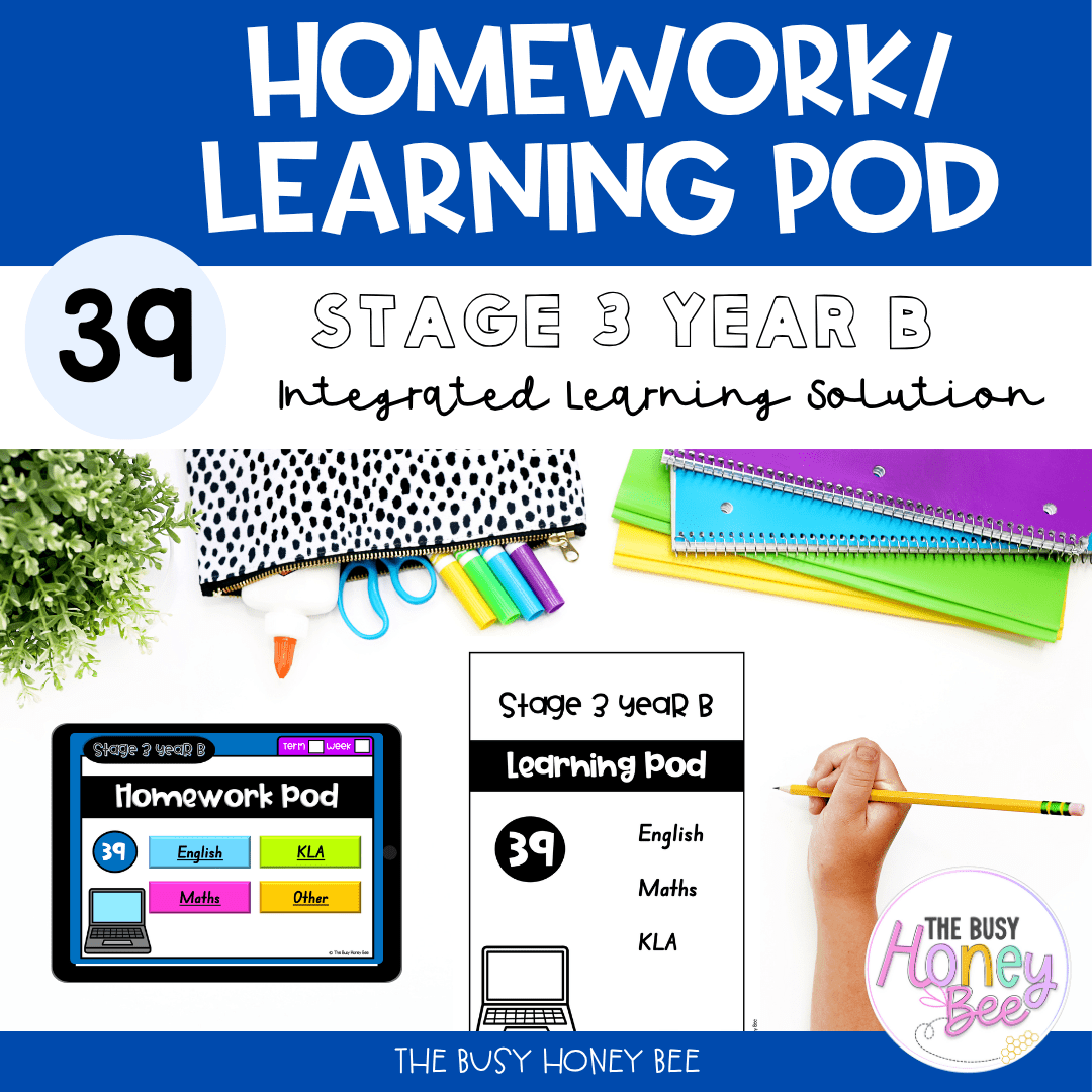 Stage 3 Year B Homework/Learning Pod 39 - Homework | Casual Teaching