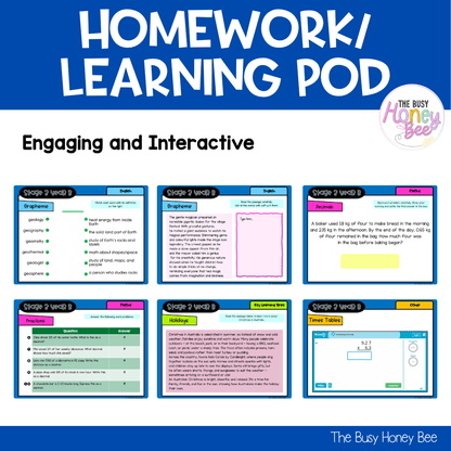Stage 3 Year B Homework/Learning Pod 40 - Homework | Casual Teaching