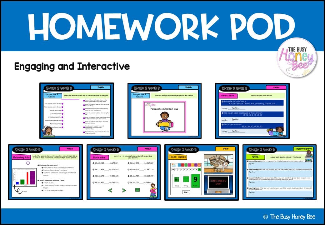 Stage 3 Year B Homework/Learning Pods Term 1 Mega Bundle - PowerPoint