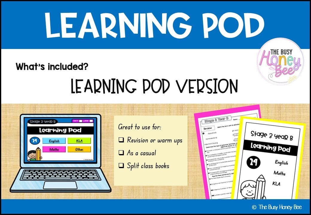 Stage 3 Year B Homework/Learning Pods Term 1 Mega Bundle - PowerPoint