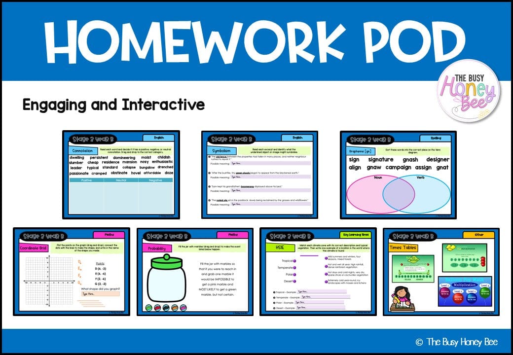 Stage 3 Year B Homework/Learning Pods Term 2 Mega Bundle - Homework | Casual Teaching