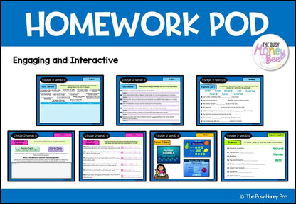 Stage 3 Year B Homework/Learning Pods Term 2 Mega Bundle - Homework | Casual Teaching
