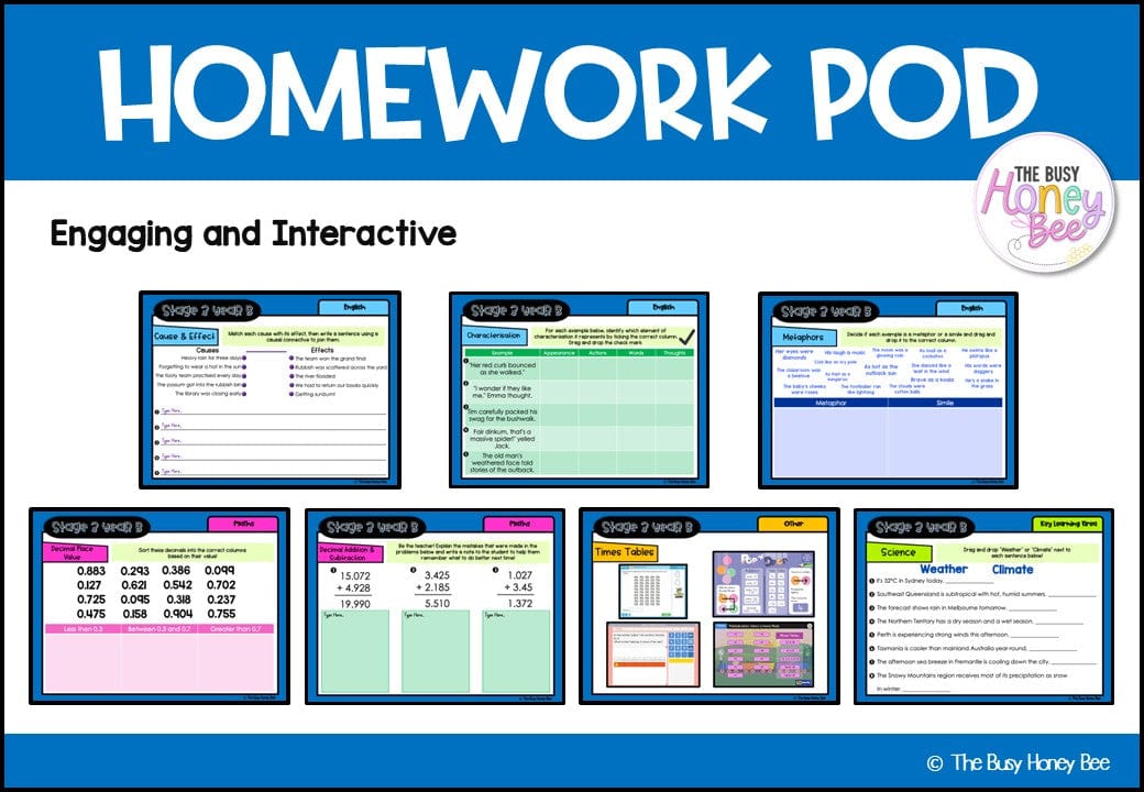 Stage 3 Year B Homework/Learning Pods Term 2 Mega Bundle - Homework | Casual Teaching