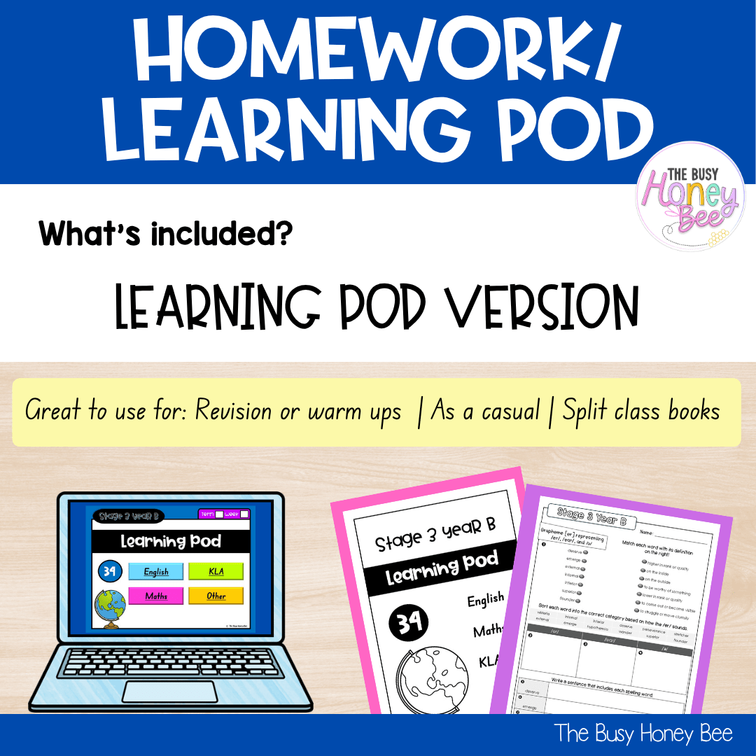 Stage 3 Year B Homework/Learning Pods Term 3 Mega Bundle - Homework | Casual Teaching