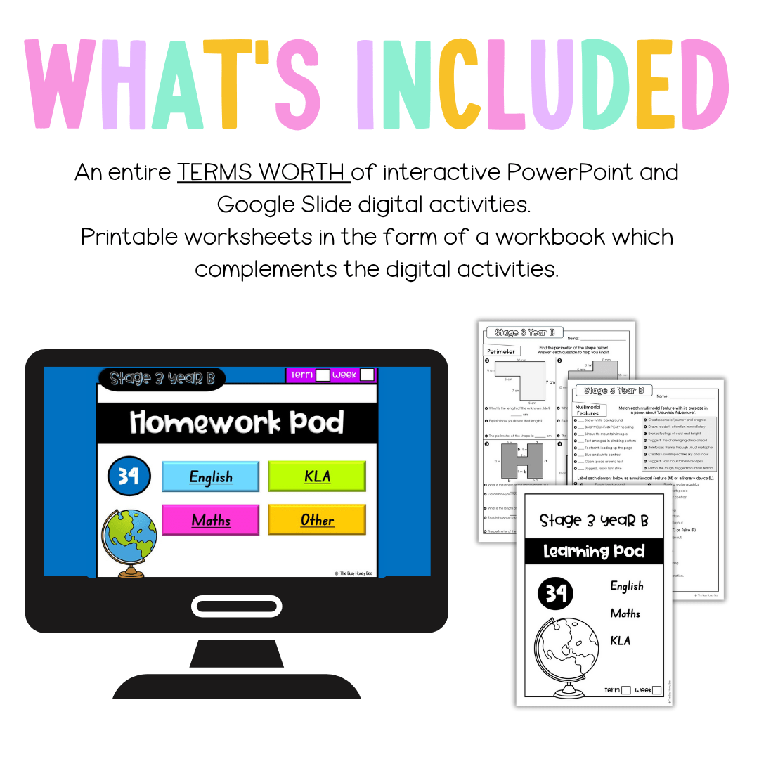 Stage 3 Year B Homework/Learning Pods Term 3 Mega Bundle - Homework | Casual Teaching