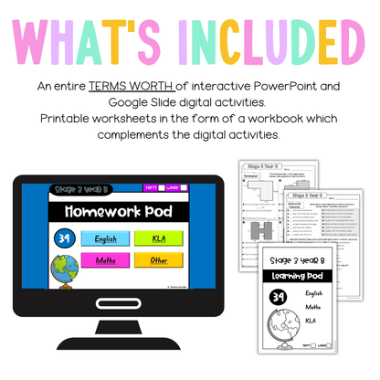 Stage 3 Year B Homework/Learning Pods Term 3 Mega Bundle - Homework | Casual Teaching