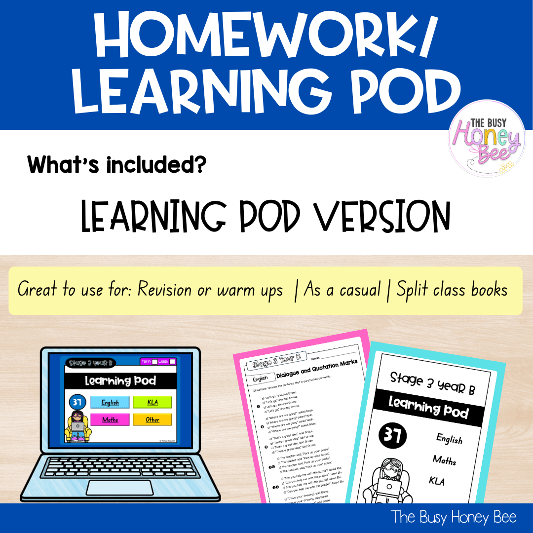 Stage 3 Year B Homework/Learning Pods Term 4 Mega Bundle - Homework | Casual Teaching