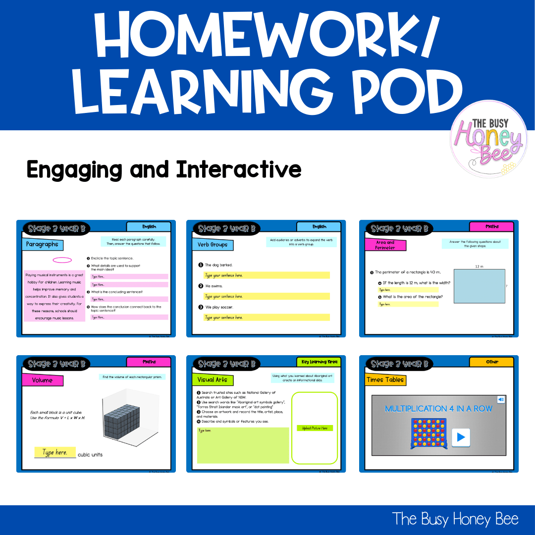 Stage 3 Year B Homework/Learning Pods Term 4 Mega Bundle - Homework | Casual Teaching