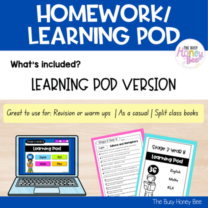 Stage 3 Year B Homework/Learning Pods Term 4 Mega Bundle - Homework | Casual Teaching