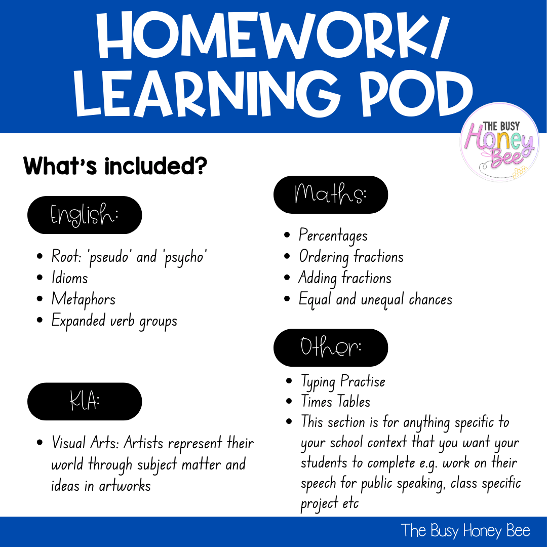 Stage 3 Year B Homework/Learning Pods Term 4 Mega Bundle - Homework | Casual Teaching