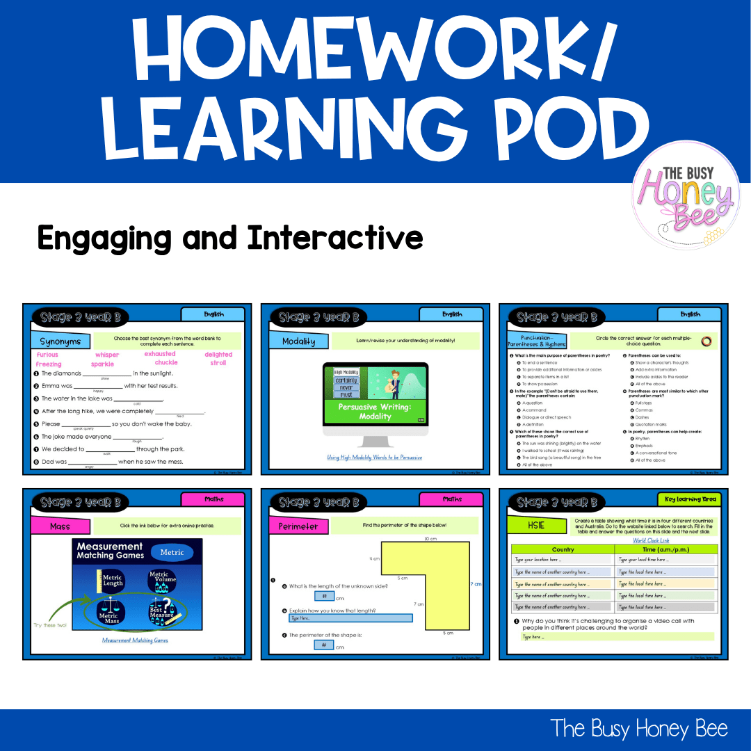 Stage 3 Year B Homework/Learning Pods Ultimate Mega Bundle - Homework | Casual Teaching